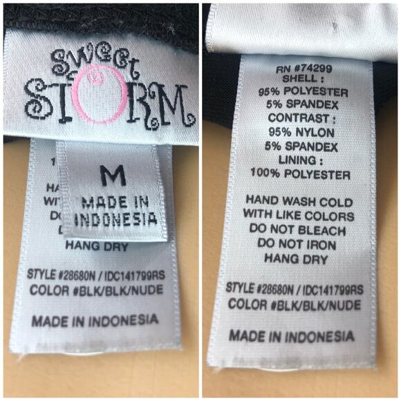 Sweet Storm MEDIUM Womens Y2K Black Lace Bandage Sheath Mini Dress - Picture 5 of 5